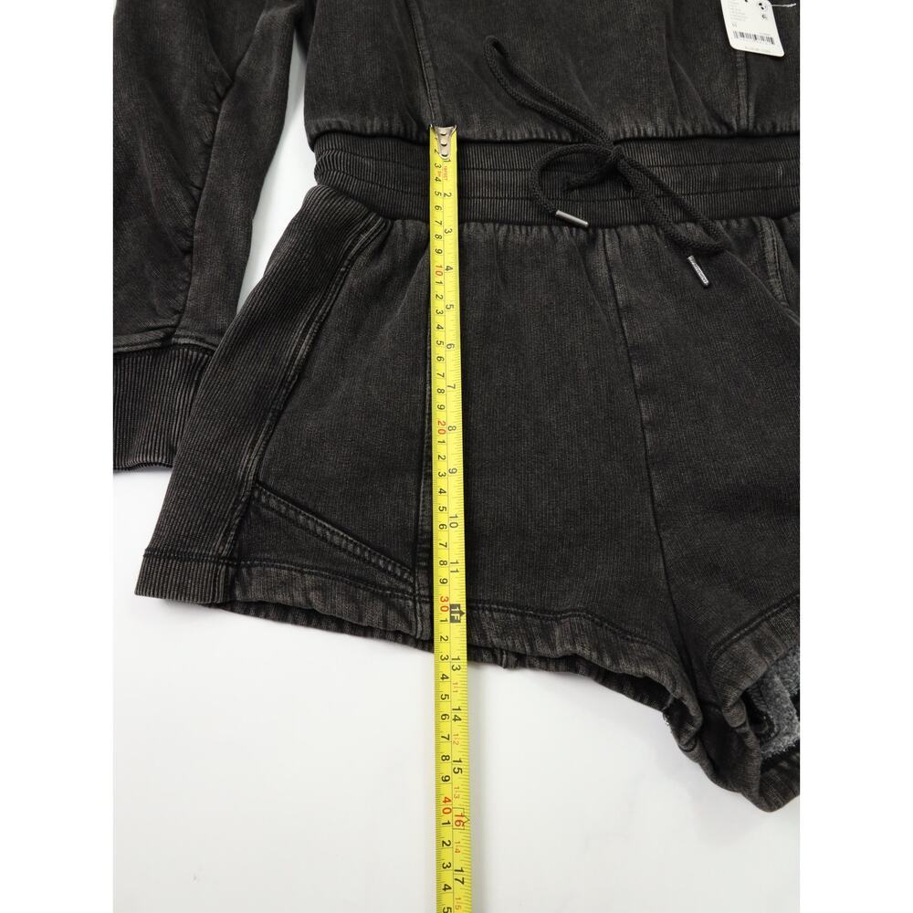 Free People Movement Intercept V-Neck Romper NWT Washed Black Sz M Athleisure - Picture 15 of 16